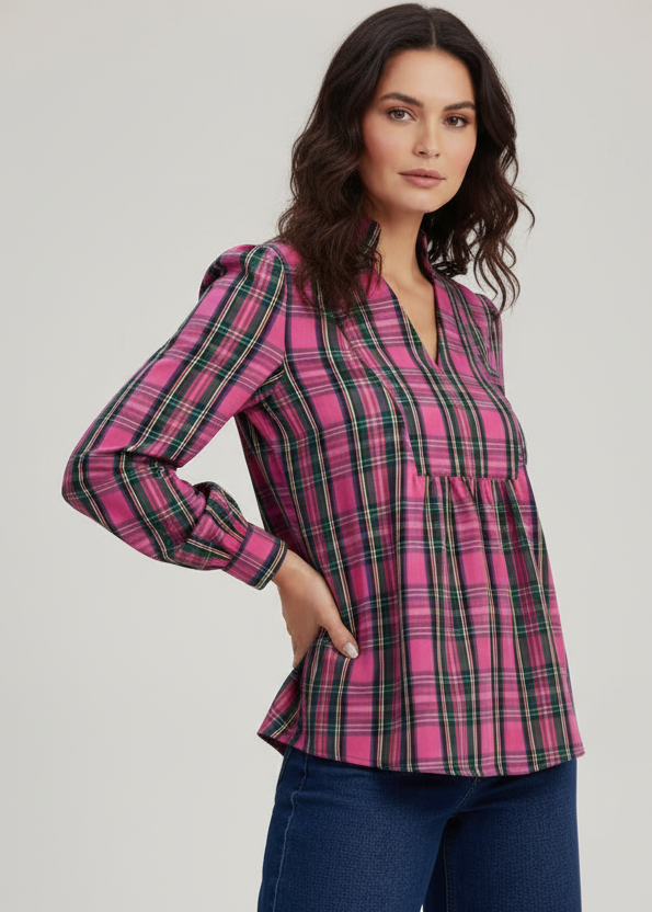 Mitzy Plaid Top