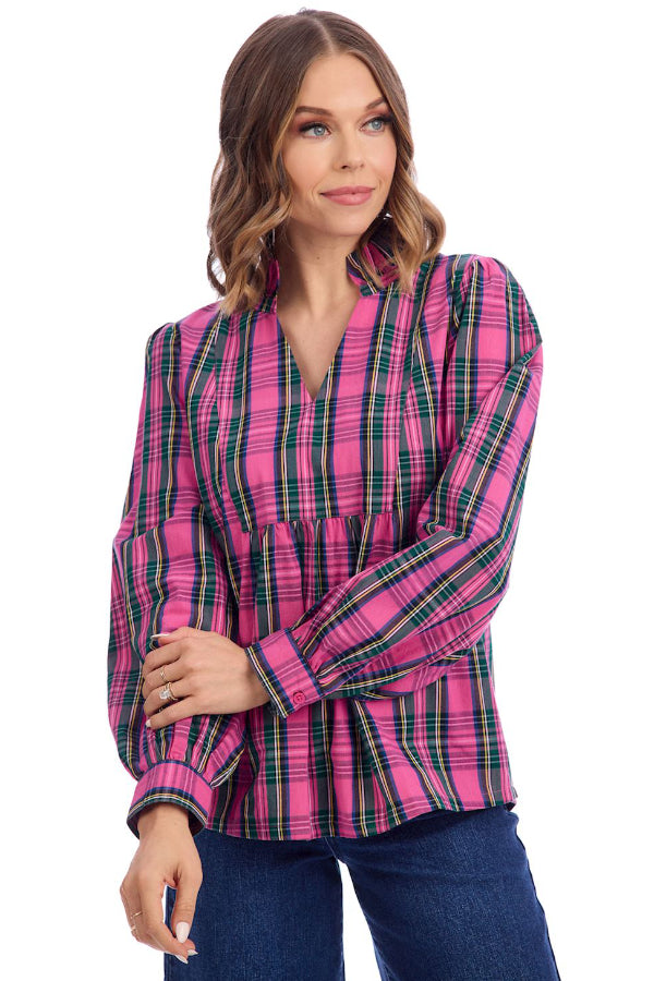 Mitzy Plaid Top