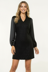 Mixed Media Tweed Dress