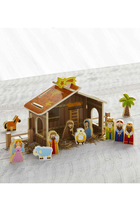 Wood Nativity Set