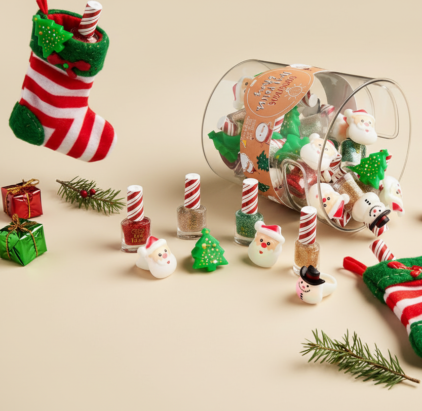 Christmas Nail Polish & Ring Sets
