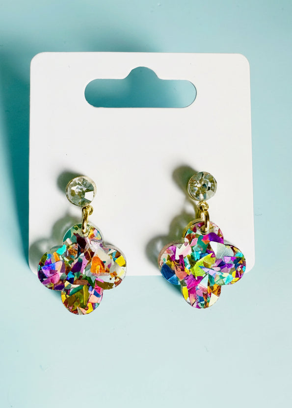 Multicolor Quatrefoil Earrings