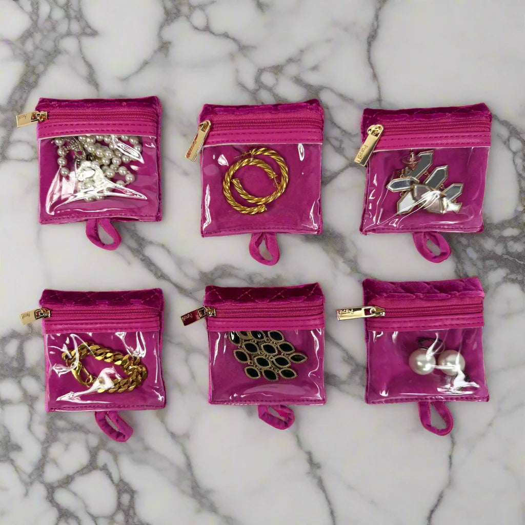 NEW Getaway Jewelry Case - Fuchsia Velvet