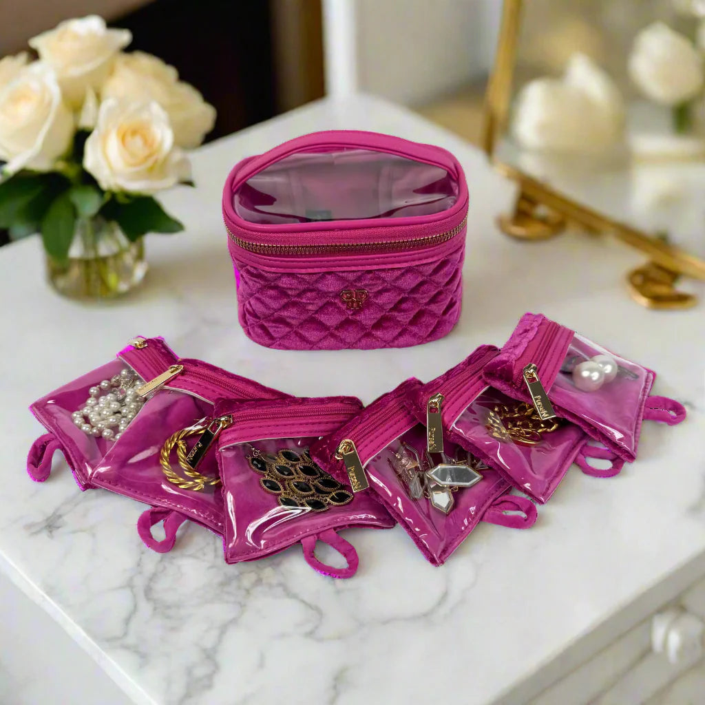 NEW Getaway Jewelry Case - Fuchsia Velvet