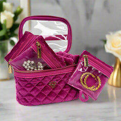 NEW Getaway Jewelry Case - Fuchsia Velvet