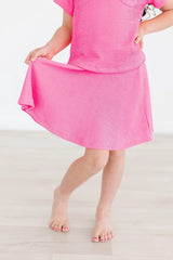 Neon Pink Scrunchy Twirl Skort
