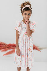 Girls Over the Rainbow Ruffle Twirl Dress