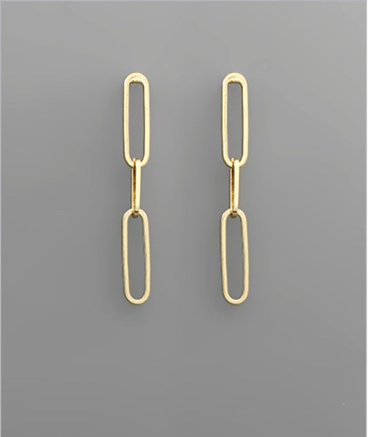 Paperclip Chain Drop Earrings