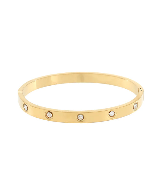 Pave Crystal Station Bangle Bracelet