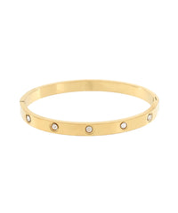 Pave Crystal Station Bangle Bracelet