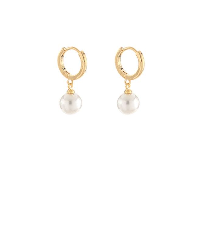 Pearl Dangling Hoops