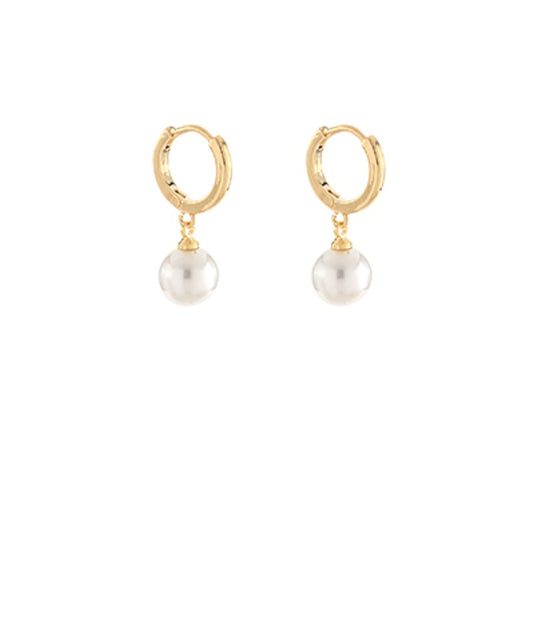 Pearl Dangling Hoops