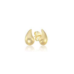 Brushed Gold Droplet Studs