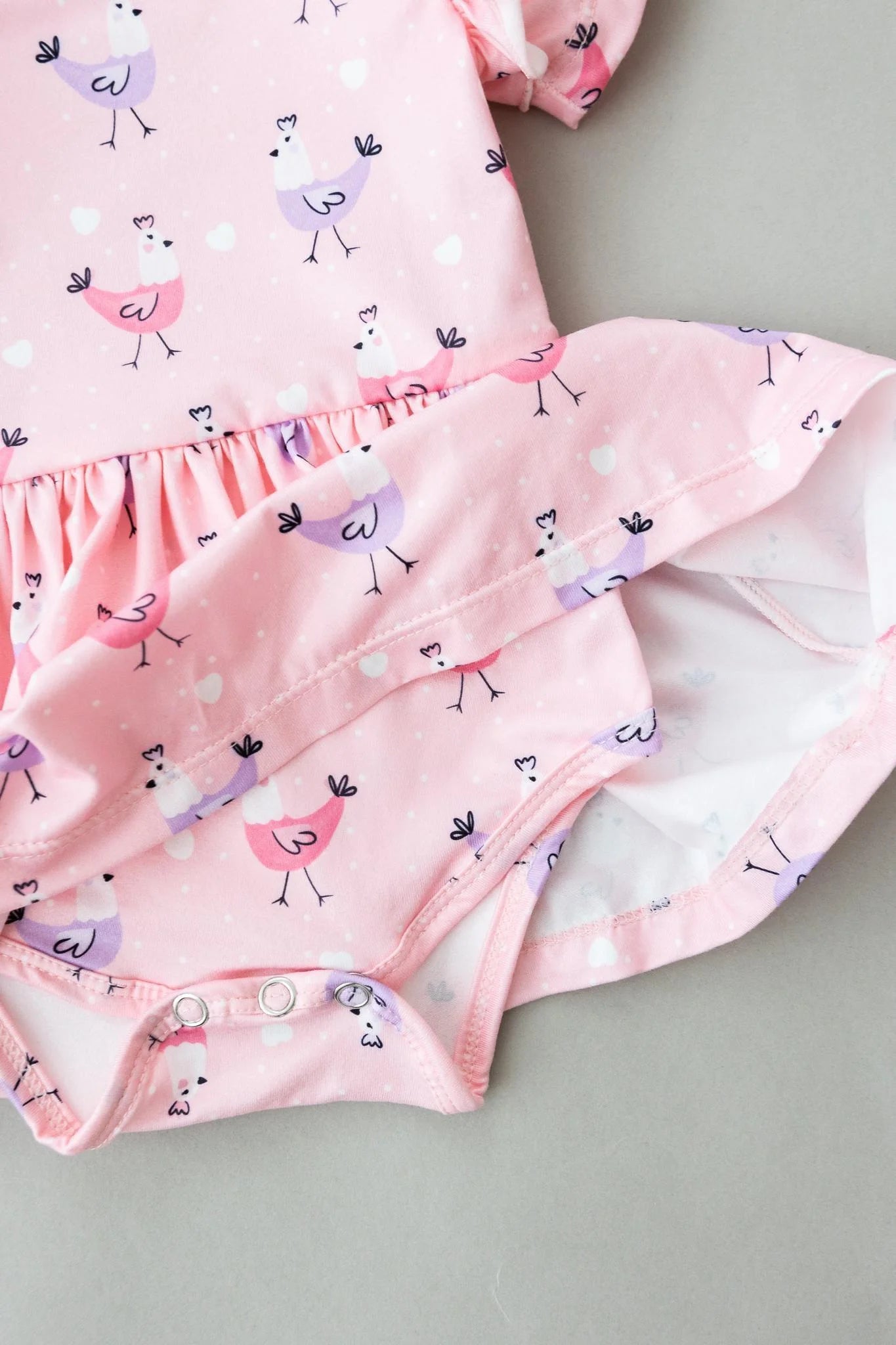 Pink Chicks Twirl Flutter Bodysuit