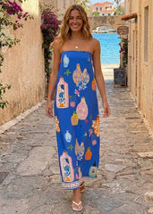 Royal Strapless Maxi Dress