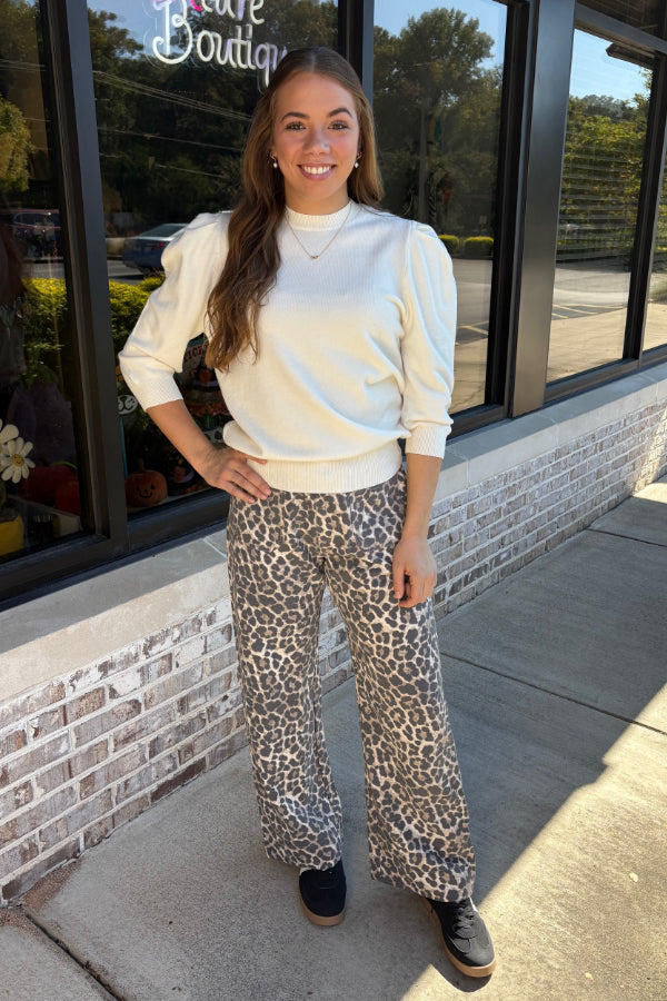 Puff Sleeve Knit Sweater