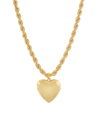 Puffy Heart Pendant Twisted Rope Necklace