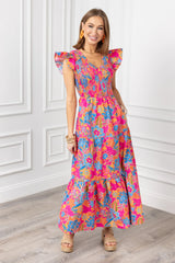 Ranchero Floral Sunfire Midi Dress
