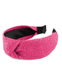 Fuchsia Rattan Woven Knot Headband