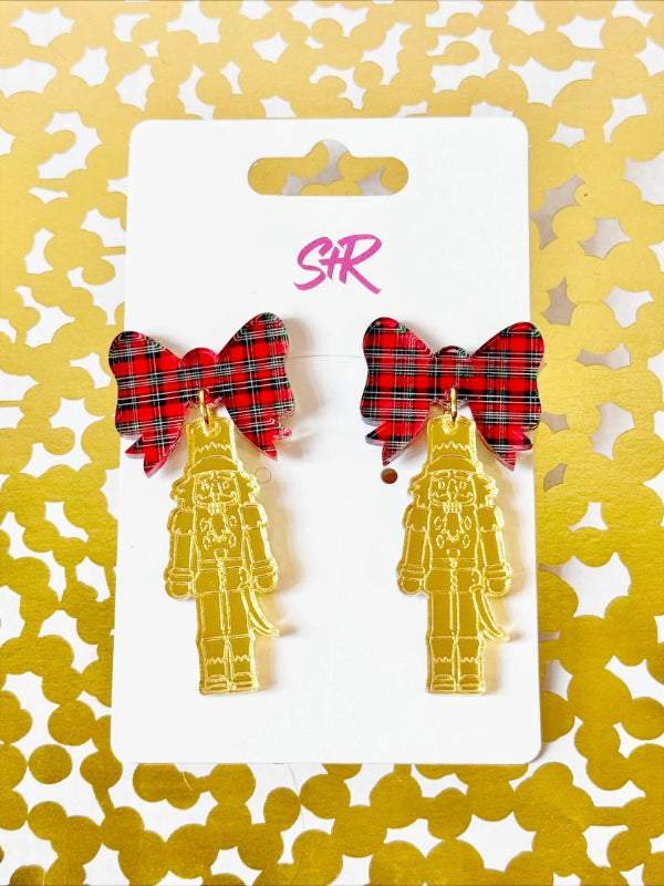 Red Plaid Nutcracker Dangle