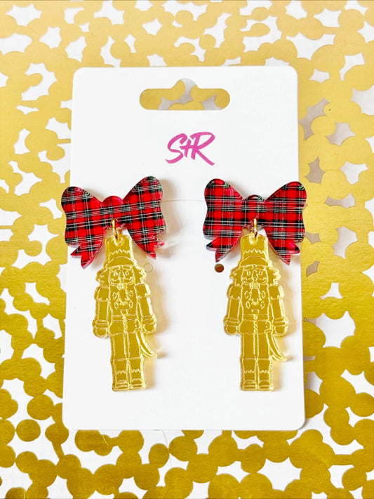 Red Plaid Nutcracker Dangle
