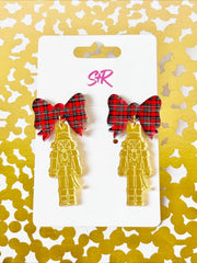 Red Plaid Nutcracker Dangle