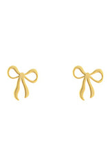 Ribbon Shape Gold Earrings