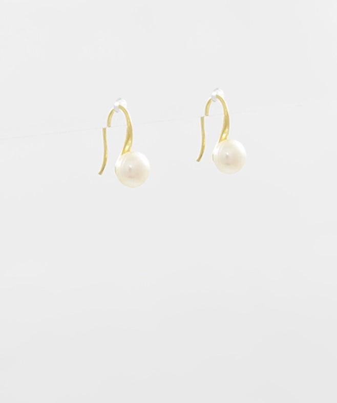 Gold Dipped Pearl Drop Earrings