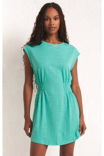 ROWAN TEXTURED MINI DRESS (BLUE WAVE) -  Z SUPPLY