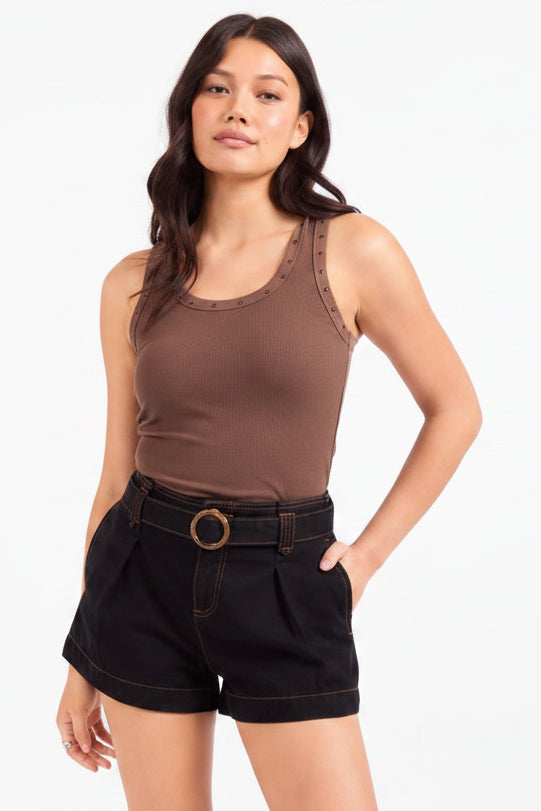 Ruby Studded Knit Tank Top