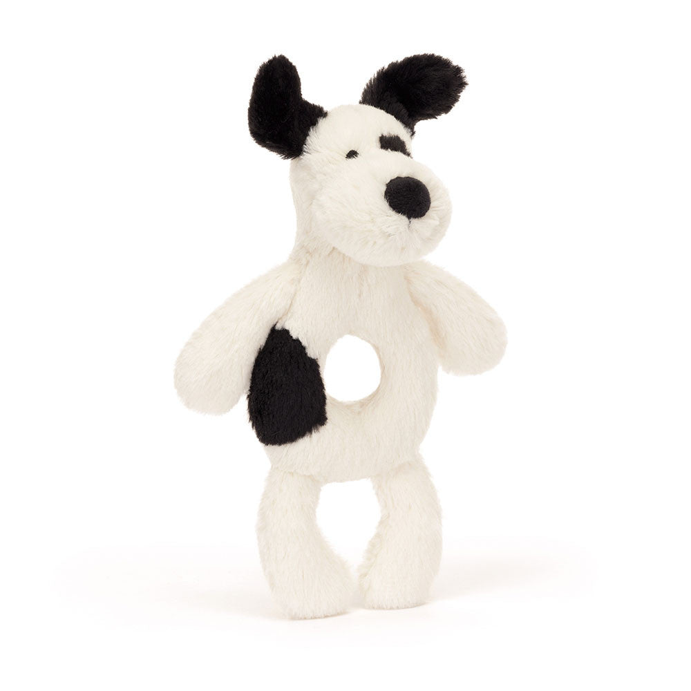 Black & Cream (Rufferty) Puppy Ring Rattle