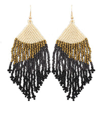 Seed Bead Fringe Earrings