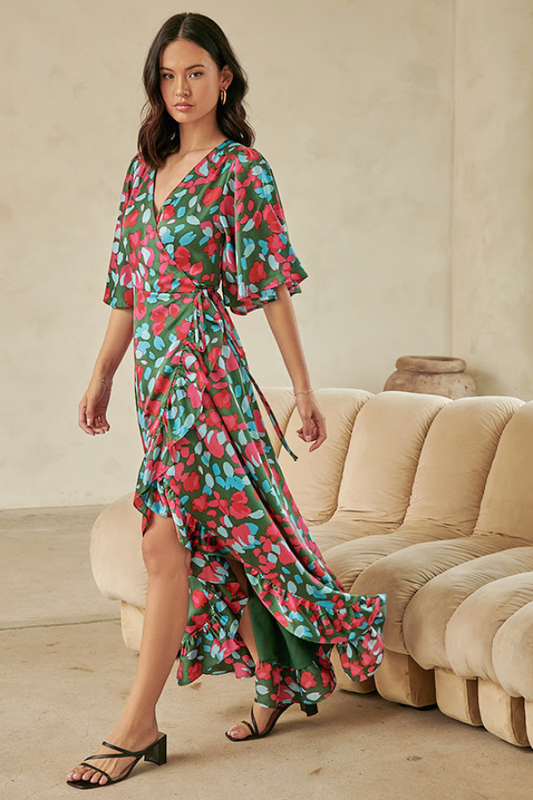 Sereia Floral Abelia Hi-Low Maxi Dress