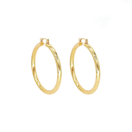 Shiny Gold Water Resistant Hoop Earring