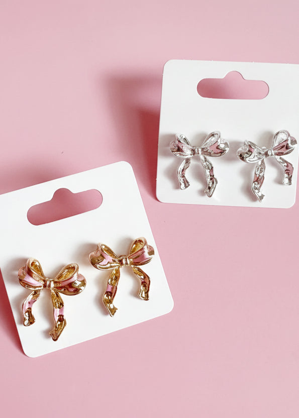 Ribbon Bow Studs