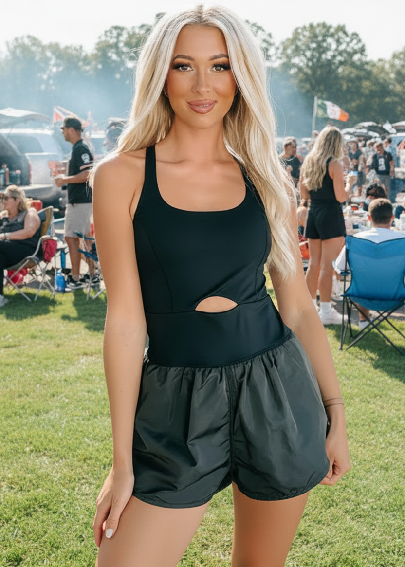 Cutout Criss Cross Back Romper