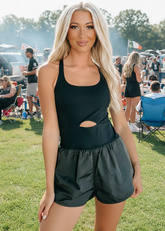 Cutout Criss Cross Back Romper