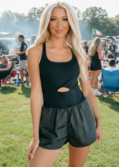 Cutout Criss Cross Back Romper