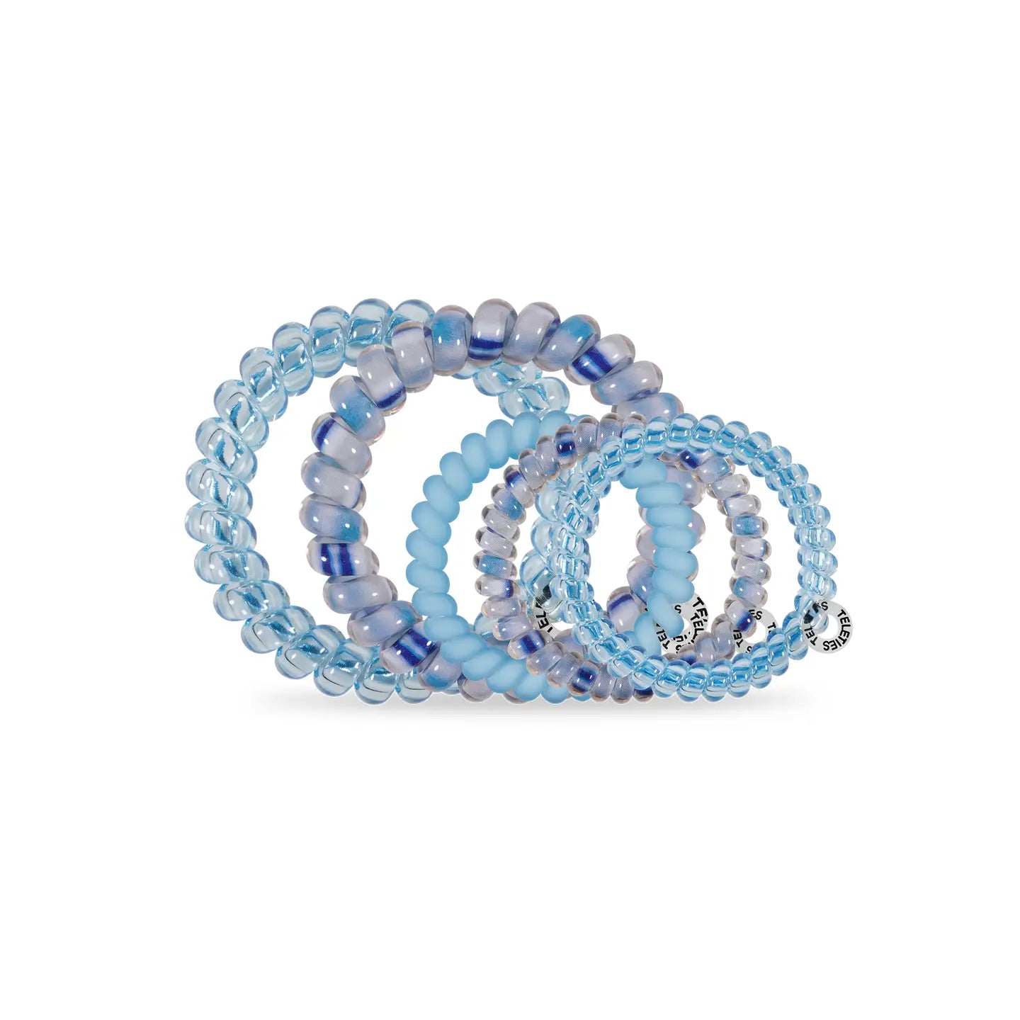 TELETIES - Spiral Hair Coils | Mix Pack | Blue Lagoon Mix Pack Hair Ties - Mix Pack
