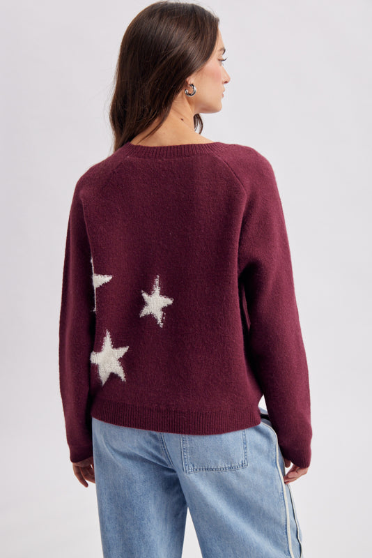 Star Pattern Graphic Sweater