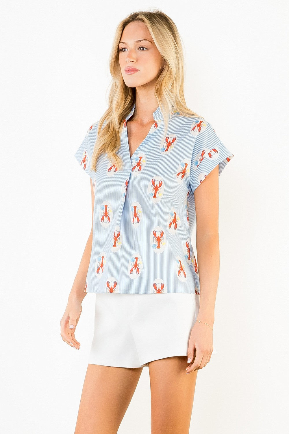 THML Striped Lobster Print Tank Top