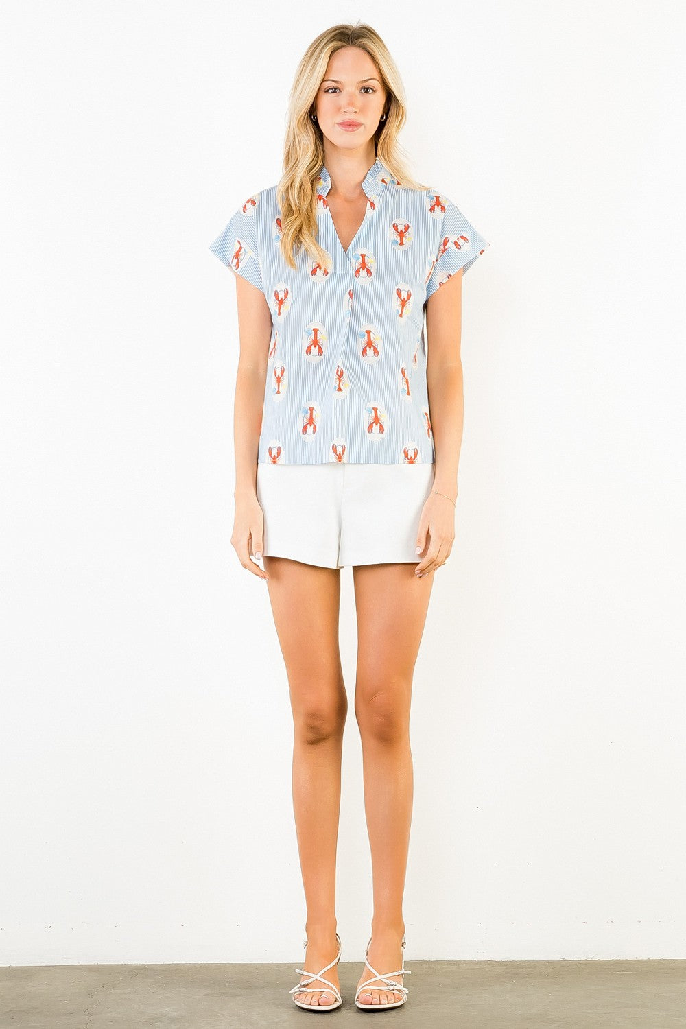THML Striped Lobster Print Tank Top