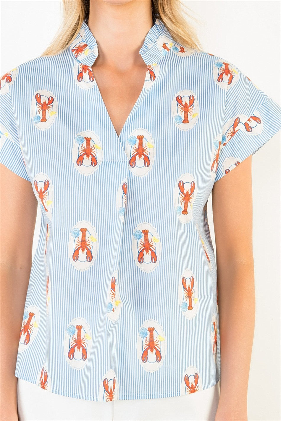 THML Striped Lobster Print Tank Top