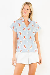 THML Striped Lobster Print Tank Top