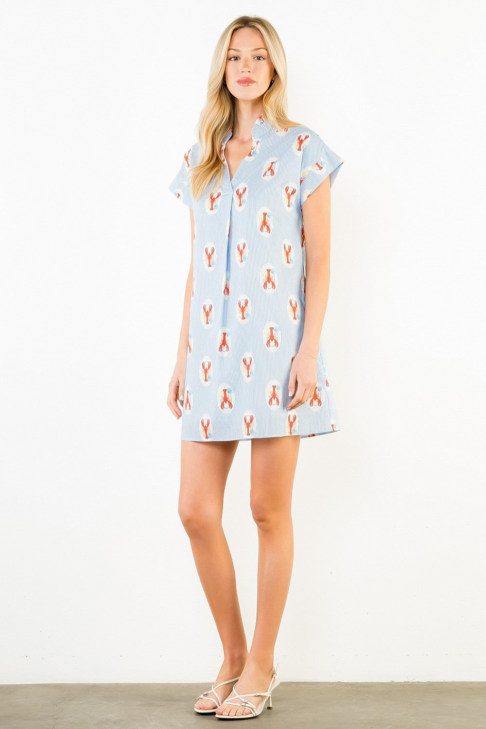 THML Striped Lobster Print Dress