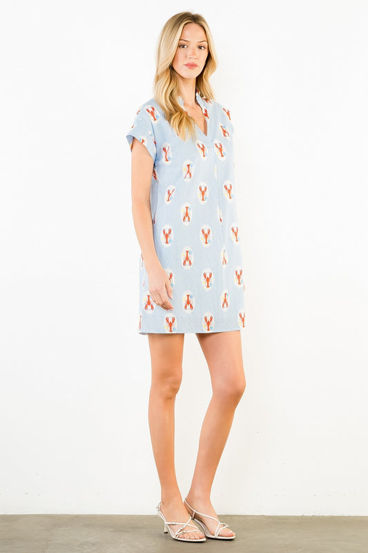 THML Striped Lobster Print Dress
