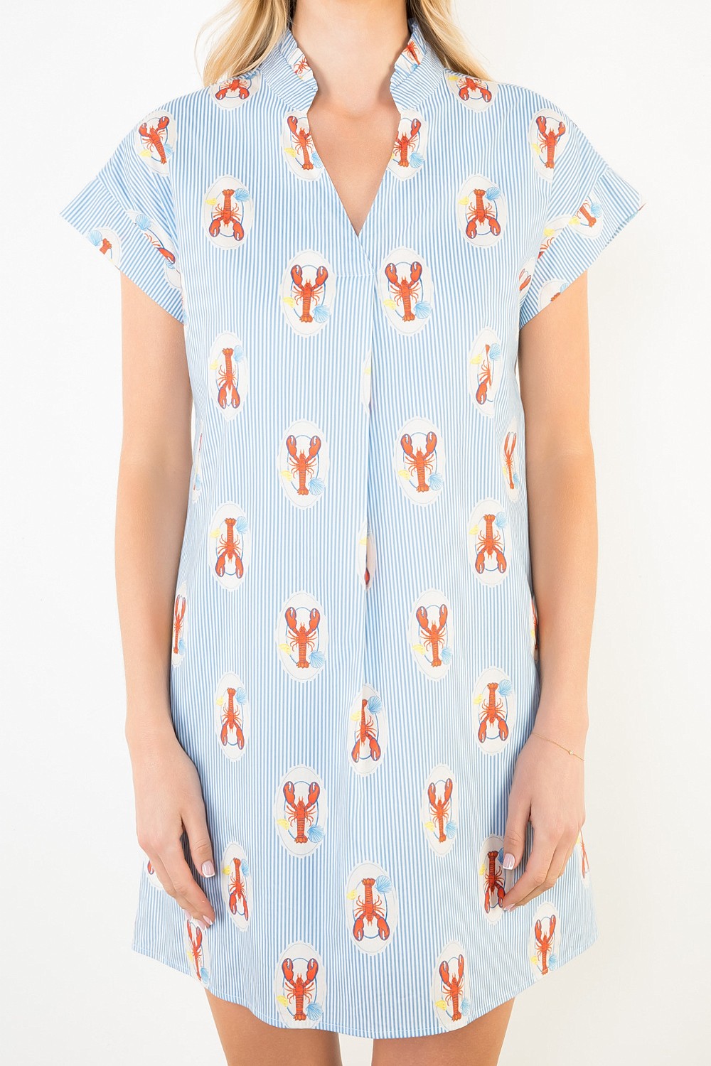 THML Striped Lobster Print Dress