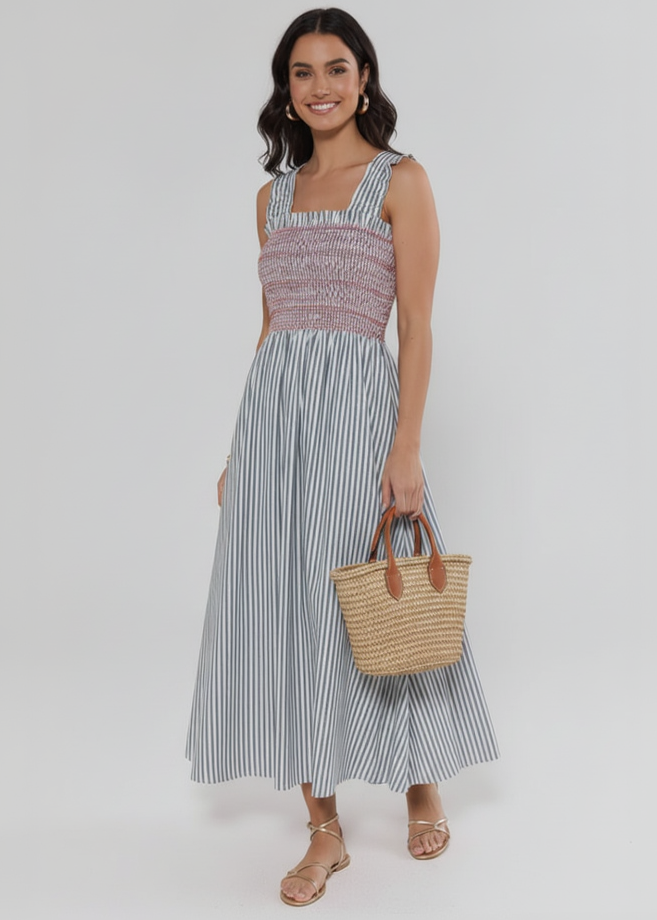 THML Smocked Midi Dress