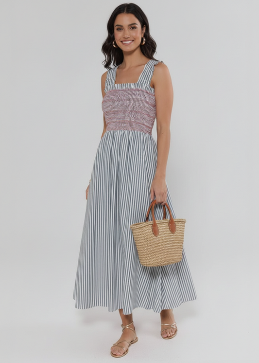 THML Smocked Midi Dress