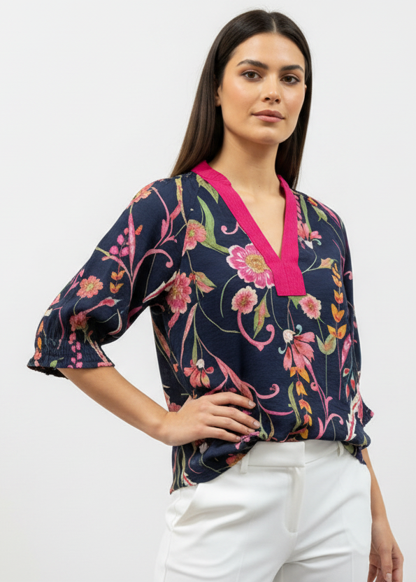 THML Floral V-Neck Top